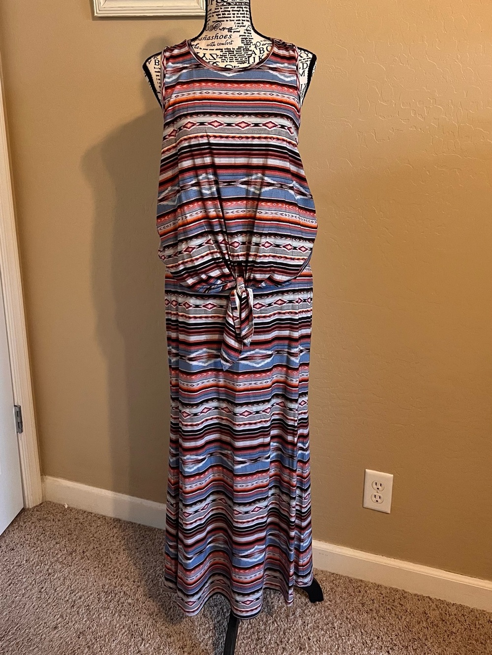 Karen Kane Striped Sleeveless Top size medium and maxi skirt size small